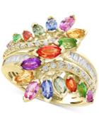 Effy Multi-gemstone (3 Ct. T.w) & Diamond (1/5 Ct. T.w) Statement Ring In 14k Yellow Gold