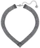 Swarovski Silver-tone Jet Crystal Collar Necklace