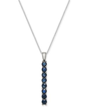 Sapphire Vertical Bar 18 Pendant Necklace (3/4 Ct. T.w.) In 14k White Gold