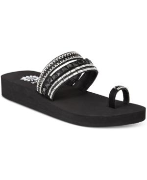 Yellow Box Lesa Rhinestone Wedge Sandals Women's Shoes