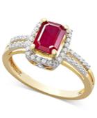 Ruby (1 Ct. T.w.) And Diamond (1/5 Ct. T.w.) Ring In 14k Gold