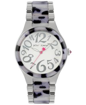 Betsey Johnson Women's Stainless Steel & Snow Leopard Bracelet Watch 40mm Bj00510-01