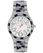 Betsey Johnson Women's Stainless Steel & Snow Leopard Bracelet Watch 40mm Bj00510-01