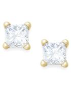 Princess-cut Diamond Stud Earrings In 10k White Or Yellow Gold (1/6 Ct. T.w.)