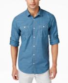 Inc International Concepts Men's Long Sleeve Work Stripe Shirt, Only At Macy's