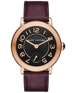 Marc Jacobs Women's Riley Oxblood Leather Strap Watch 36mm Mj1470
