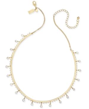 Kate Spade New York Gold-tone Dangle Imitation Pearl Collar Necklace