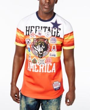 Heritage America Men's Striped Patch T-shirt