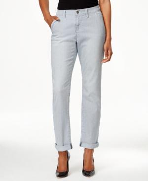 Earl Jeans Pinstripe Boyfriend Railroad Wash Jeans
