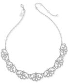 I.n.c. Silver-tone Pave Openwork Collar Necklace, 16 + 3 Extender, Created For Macy's