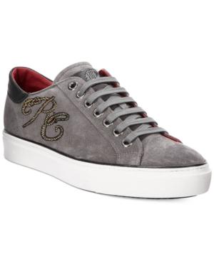Roberto Cavalli Men's Suede Rc Logo Low-top Sneakers Men's Shoes