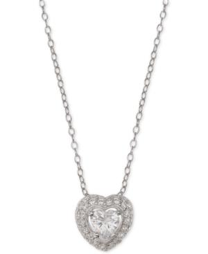 Giani Bernini Cubic Zirconia Heart Pendant Necklace In Sterling Silver, Created For Macy's