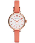 Marc By Marc Jacobs Women's Sally Spring Peach Leather Strap Watch 28mm Mbm1355