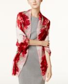 Calvin Klein Allover Watercolor Floral-print Wrap & Scarf In One