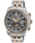 Citizen Watch, Men's Eco-drive World Time A-t Two-tone Stainless Steel Bracelet 43mm At9016-56h