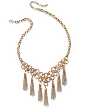 Thalia Sodi Gold-tone Chain Link Fringe Statement Necklace, Only At Macy's