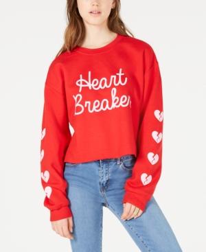Love Tribe Juniors' Heartbreaker Cropped Graphic Sweatshirt