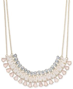 Inc International Concepts Gold-tone Multi-stone Statement Necklace, 19 + 3 Extender, Created For Macy's