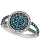 Le Vian Blue And White Diamond Ring (9/10 Ct. T.w.) In 14k White Gold