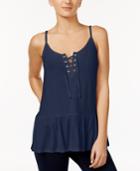 One Hart Juniors' Lace-up Tank Top, Only At Macy's