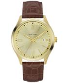 Caravelle New York By Bulova Men's Brown Leather Strap Watch 41mm 44b109