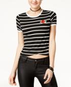 Rebellious One Juniors' Rose Patch T-shirt