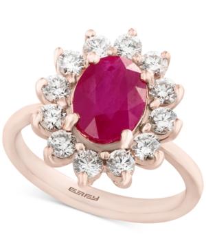 Amore By Effy Certified Ruby (1-9/10 Ct. T.w.) And Diamond (9/10 Ct. T.w.) Ring In 14k Rose Gold
