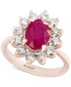 Amore By Effy Certified Ruby (1-9/10 Ct. T.w.) And Diamond (9/10 Ct. T.w.) Ring In 14k Rose Gold