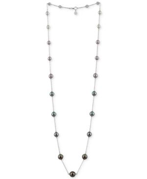 Majorica Sterling Silver Long Ombre Imitation Pearl Statement Necklace