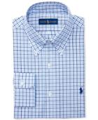 Polo Ralph Lauren Men's Classic/regular Fit Pinpoint Cornflower Checked Oxford Dress Shirt