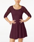 Material Girl Juniors' Lace Fit & Flare Dress, Only At Macy's