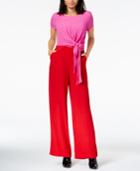 Maison Jules Colorblocked Tie-front Jumpsuit, Created For Macy's