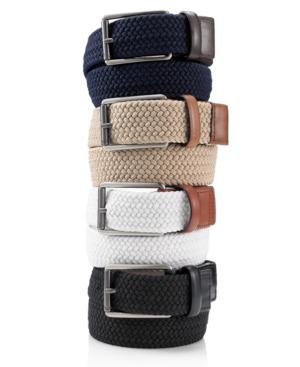 Perry Ellis Belt, Webbed Leather Trim