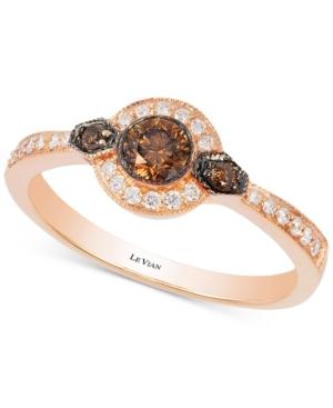 Le Vian Chocolatier Diamond Ring (3/8 Ct. T.w.) In 14k Rose Gold