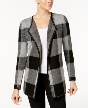 Charter Club Draped Plaid Cardigan, Created For Macy's