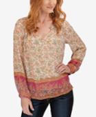 Lucky Brand Floral-print Peasant Top