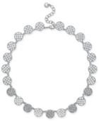 Charter Club Silver-tone Openwork & Pave Disc Collar Necklace, 18 + 2 Extender, Created For Macy's