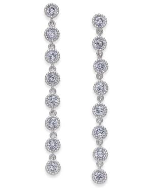 Inc International Concepts Silver-tone Haloed Crystal Linear Earrings, Only At Macy's