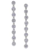 Inc International Concepts Silver-tone Haloed Crystal Linear Earrings, Only At Macy's