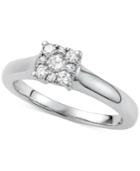 Diamond Cluster Engagement Ring (1/3 Ct. T.w.) In 14k White Gold