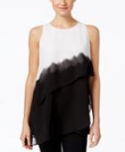 Alfani Prima Sleeveless Chiffon-overlay Top