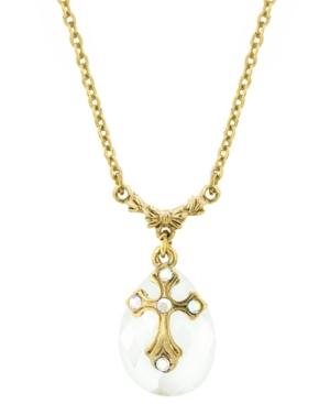 Vatican Necklace, Cross Briolette Drop Necklace