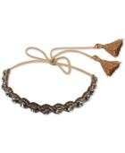 Deepa Gold-tone Rhinestone Tassel Hair Wrap