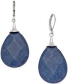 C.a.k.e By Ali Khan Now & Zen Silver-tone Blue Stone Faceted Drop Earrings