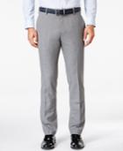Kenneth Cole Reaction Men's Slim-fit Medium Gray Windowpane Plaid Dress Pants