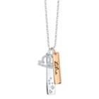 Unwritten Cz Constellation Libra Zodiac Pendant Necklace With Two-tone Silver Plated Charms On Sterling Silver Chain, 18