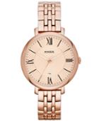 Fossil Women's Jacqueline Rose Gold-tone Stainless Steel Bracelet Watch 36mm Es3435