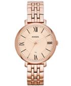 Fossil Women's Jacqueline Rose Gold-tone Stainless Steel Bracelet Watch 36mm Es3435