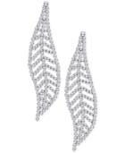 Say Yes To The Prom Silver-tone Rhinestone Leaf Earrings, A Macy's Exclusive Style