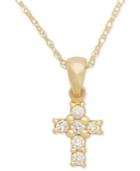 Cross Diamond Pendant Necklace In 14k White Or Yellow Gold (1/8 Ct. T.w.)